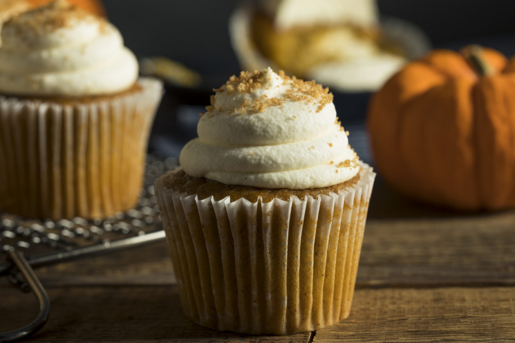 Sweet Homemade Pumpkin Spice Cupcakes with Frosting